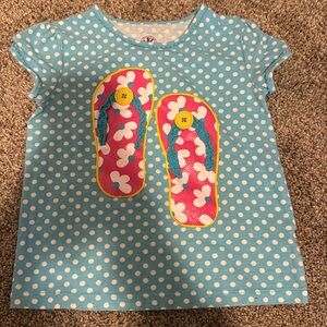 J Khaki blue polka dot flip flop shirt